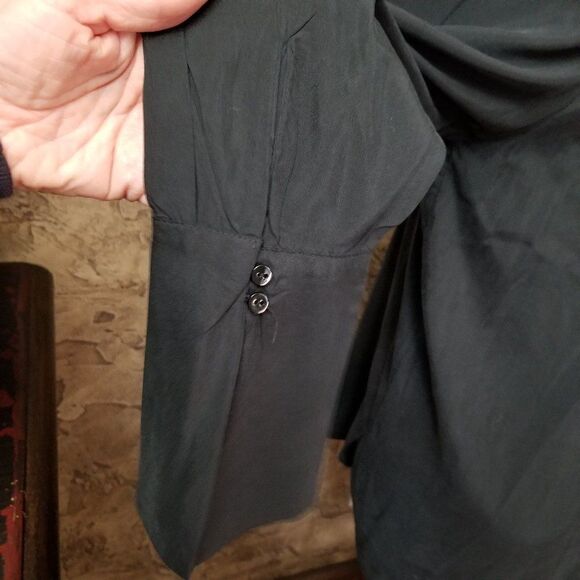 Zara Basic long sleeve silky black tunic size XS - Picture 3 of 4